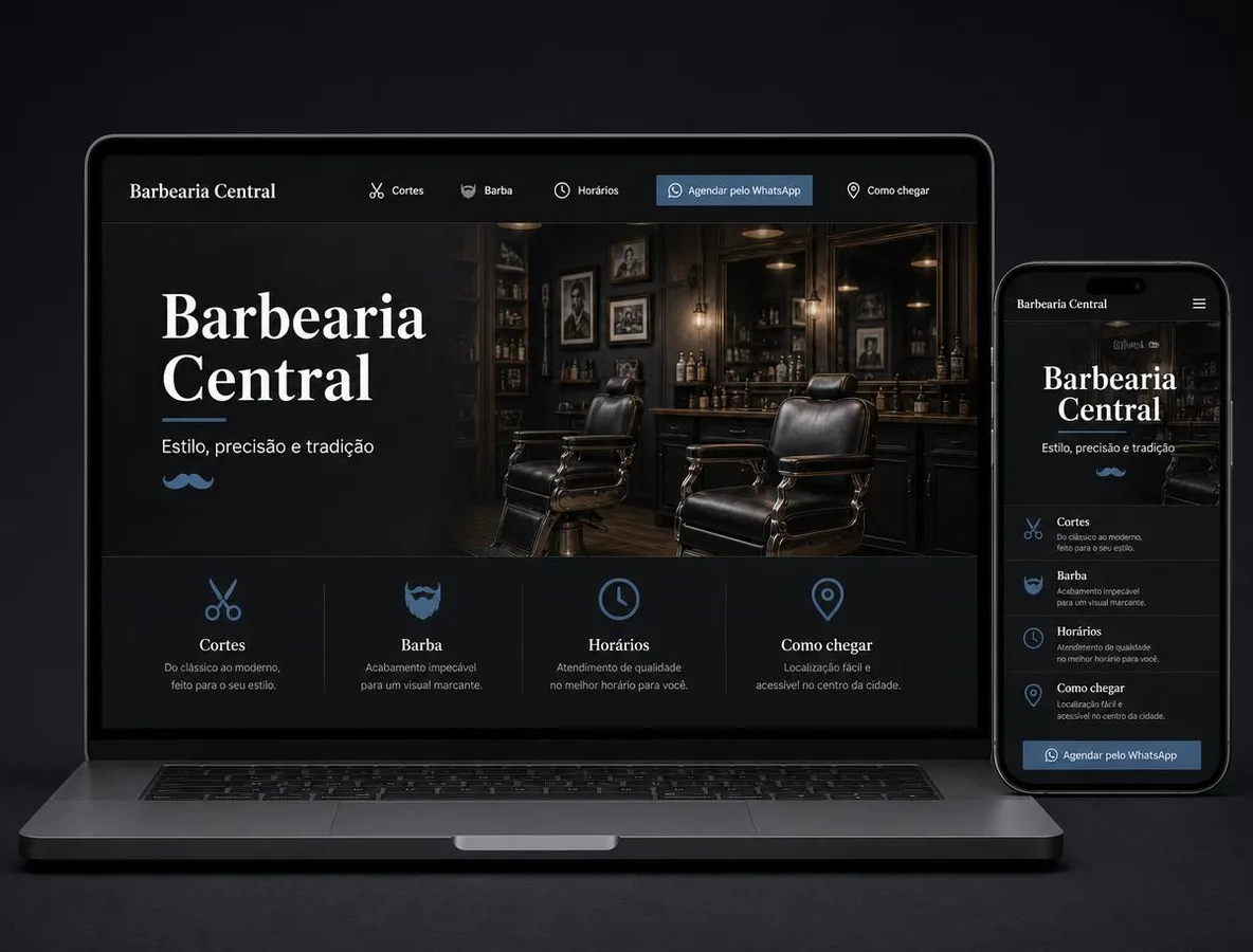 Projeto demonstrativo de site profissional para Barbearia