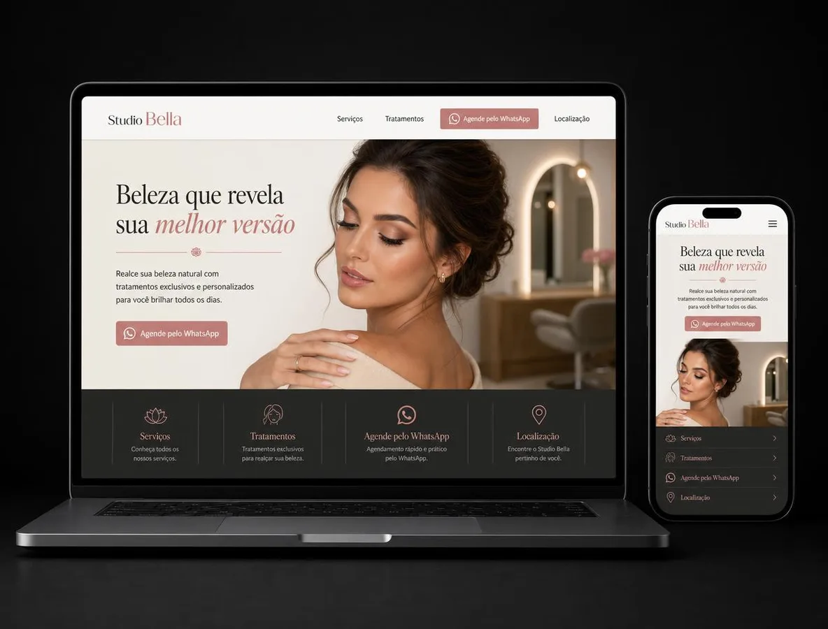 Projeto demonstrativo de site profissional para Salão de beleza